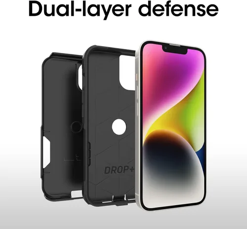 Vista 4 de OtterBox Funda de la serie Commuter para iPhone 14 y iPhone 13 (solamente), color negro, delgada y resistente, apta para bolsillo, con protección