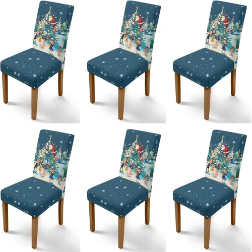 Vista 11 de Rnyleeg Juego de 1 fundas para sillas de comedor de Navidad, fundas para sillas de comedor, diseño étnico, diseño étnico, suave, lavable, para Arco