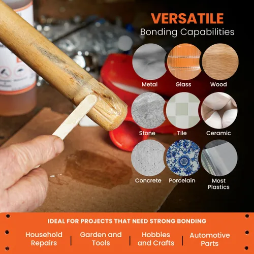 Vista 5 de Brampton Epoxi multiusos, fraguado rápido de 30 minutos, kit de pegamento epoxi impermeable de 2 partes para azulejos, metal, cerámica, vidrio