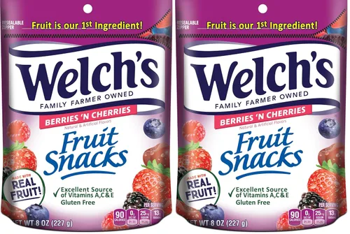 Vista 10 de Welch's Snacks de Fruta, Bayas y Cerezas, Perfectos para Compartir, Bolsa a Granel, 8 oz (Paquete de 1)