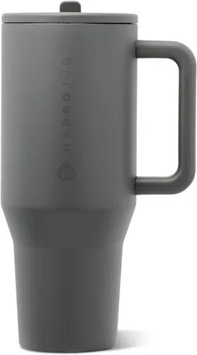Vista 9 de HydroJug Traveler - Botella de agua de 40 onzas con asa y pajita abatible - Cabe en portavasos, vaso resistente a fugas - Reutilizable, aislado