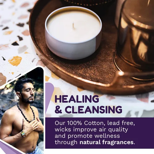 Vista 4 de Lullify Vela natural de soja y cera de abejas en las nubes perfumada para la curación y el bienestar