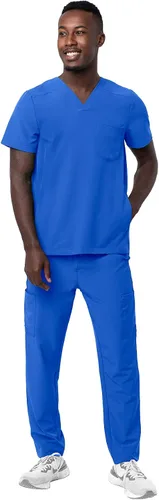 Vista 5 de Adar Addition Go-Everyday - Conjunto de uniforme médico para hombre, elegante camiseta médica y pantalones cargo