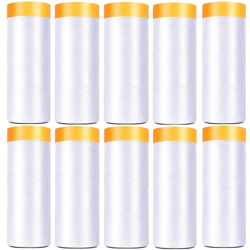 Vista 10 de 3 rollos de película de enmascaramiento de pintura precintada, 5 x Película adhesiva precintada