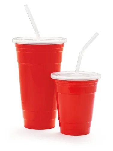 Vista 4 de G.E.T. SC-32-SET-R Rojo 32 oz. Juego de Vasos Reutilizables de Plástico, 1 Unidad (Paquete de 1)