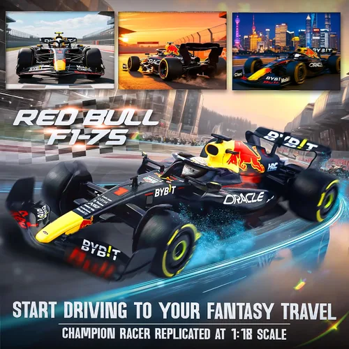 Vista 5 de BEZGAR F1 RedBull Auto a control remoto - Auto de juguete Rb18 con licencia oficial 1:12, 2.4GHz Race F1 Collection RC para niños, niñas y adultos