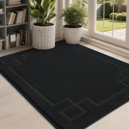 Vista 35 de BEQHAUSE - Tapete para puerta de 20 x 32 pulgadas, antideslizante, lavable para interiores, color beige