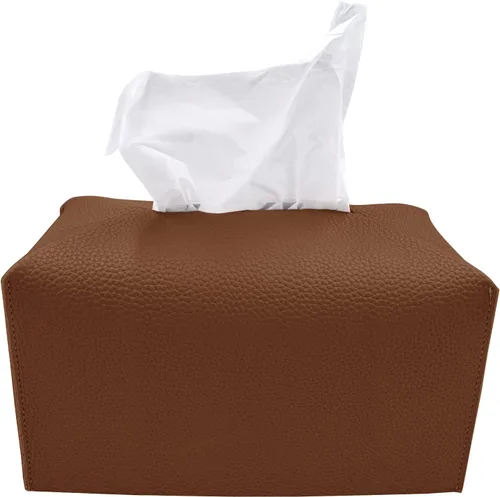 Vista 15 de Carrotez Funda para caja de pañuelos, soporte cuadrado de piel sintética refinada, soporte decorativo para encimera de tocador de baño, mesitas