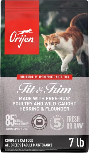 Vista 10 de ORIJEN Fit & Trim - Comida seca para gatos sin granos, altas proteínas, premium, bolsa de 4 libras