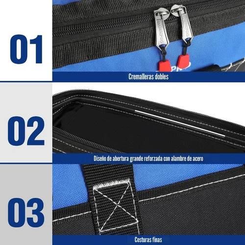 Vista 3 de WORKPRO - Bolso de herramientas de 16 pulgadas, con abertura ancha y base moldeada impermeable