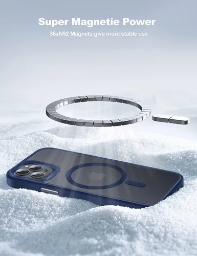 Vista 6 de Tigowos Funda para iPhone 12 Pro Max con diseño previsto para MagSafe de 10 pies, resistente a las caídas, con sensación de piel mate, cubierta