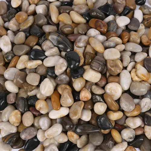 Vista 9 de GRISUN Rocas de río de 15 libras para plantas, piedras decorativas naturales para paisajismo de jardín/acuario/decoración del hogar, relleno