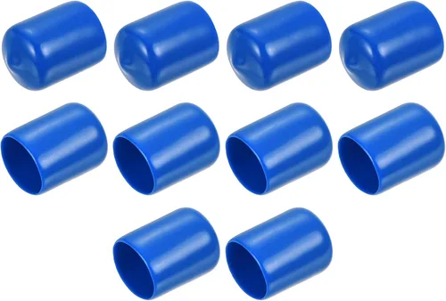 Vista 44 de uxcell 10 tapas de goma para extremos de 0.591 in de identificación, tapa de extremo redondo, protectores de rosca de tornillo, color negro