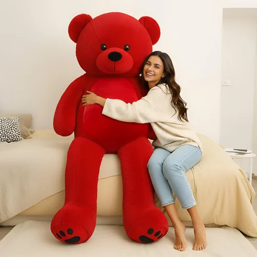 Vista 9 de Meooeck - Oso de peluche grande y grande, bonito regalo de felpa para novia, esposa, amante, aniversario de cumpleaños (lazo, 4 pies, morado)