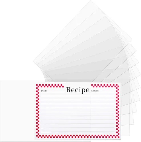 Vista 2 de Protectores de tarjetas de recetas 3x5,100 unidades,Cubiertas de tarjetas de receta,Funda de tarjeta de índice Recipe Card Protectors, Recipe Card