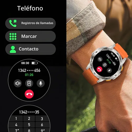 Vista 5 de Nueva brújula para exteriores 2026 con llamadas Bluetooth y monitoreo de salud, más de 100 modos de ejercicio, reproducción de música, asistente