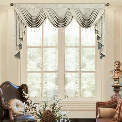 Vista 48 de VOGOL Cenefa de cortinas de terciopelo grueso para dormitorio, cenefas de cascada de lujo con aislamiento térmico dorado para sala de estar formal