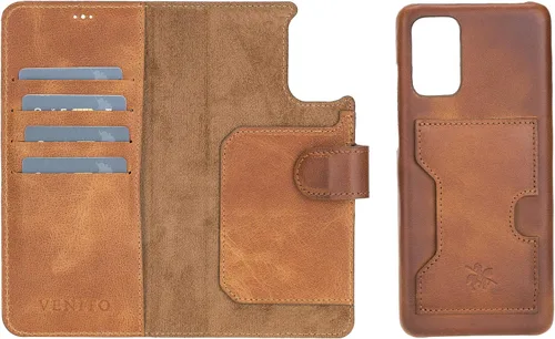 Vista 135 de Venito Florence - Funda de piel compatible con Samsung Galaxy S9, extra segura con bloqueo RFID, cartera desmontable para teléfono (gris decolorado)