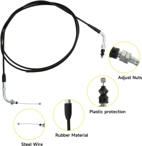 Vista 3 de HIAORS Cable del acelerador de 78 pulgadas para GY6 150cc 50cc 80cc 125cc QMB139 Motor Tao Tao VIP Futuro Campeón Chino Jonway Roketa NST Lance