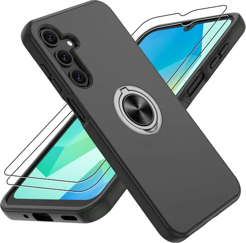 Vista 61 de Gritup - Funda para Galaxy A05S con protector de pantalla HD×2, funda protectora para teléfono a prueba de golpes con soporte magnético de anillo