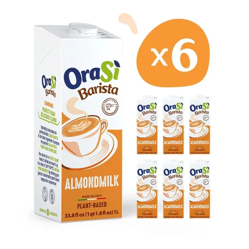 Vista 3 de OraSì Barista de Leche de Almendra, 1 L, Latte Art & Cappuccino de estilo italiano