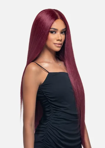 Vista 4 de Vivica A. Fox WNB-1, mezcla de cabello humano, peluca de encaje frontal, color 1, negro azabache