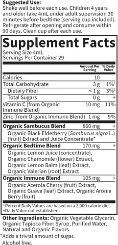 Vista 6 de Garden of Life Organics - Jarabe inmunológico de saúco y sueño para niños con zinc, vitamina C, jarabe de saúco, apoyo inmunológico a base