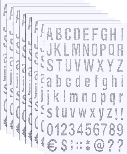 Vista 11 de 8 hojas de kit de letras y números de vinilo autoadhesivo, calcomanías de números para buzón, señales, ventana, puerta, automóviles, camiones Juego