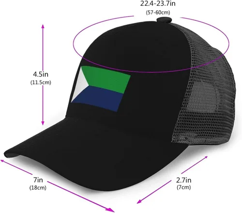 Vista 2 de LIICHEES Flag of El Hierro Baseball Cap for Men Women Adjustable Curved Brim Mesh Trucker Caps Mesh Snapback Hat Black