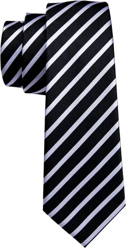Vista 204 de Barry.Wang Juego de corbatas para hombre, corbata de seda a rayas, tejido a cuadros, gemelos formales, negocios, boda