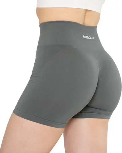 Vista 4 de AUROLA Intensify - Pantalones cortos de entrenamiento para mujer, sin costuras, para gimnasio, yoga, correr, deporte, ejercicio activo, fitness