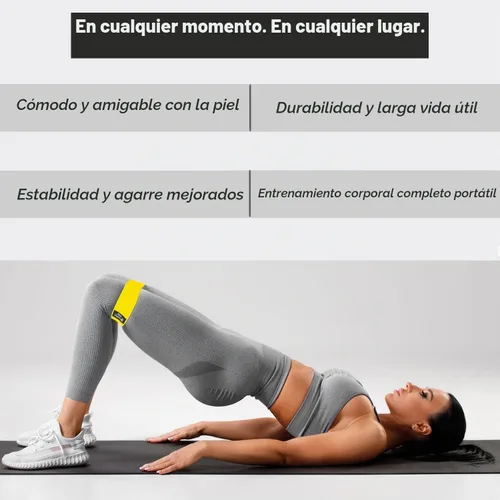 Vista 4 de Bandas de resistencia para hacer ejercicio (juego de 5) – Bandas elásticas para ejercicio y terapia física – Bandas de resistencia en bucle