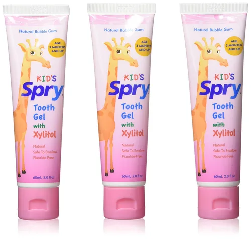 Vista 4 de Spry Pasta dental natural de xilitol para bebé, niño pequeño y niños de 3 meses en adelante - Gel dental sin flúor, sabroso, apoya el desarrollo
