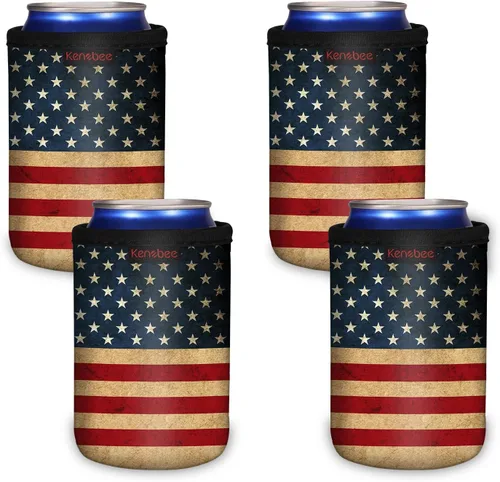 Vista 11 de Paquete de 4 Fundas Enfriadoras para Latas Delgadas de 12oz, Suaves Aisladas Reutilizables Antideslizantes de Neopreno Portavasos Cubiertas