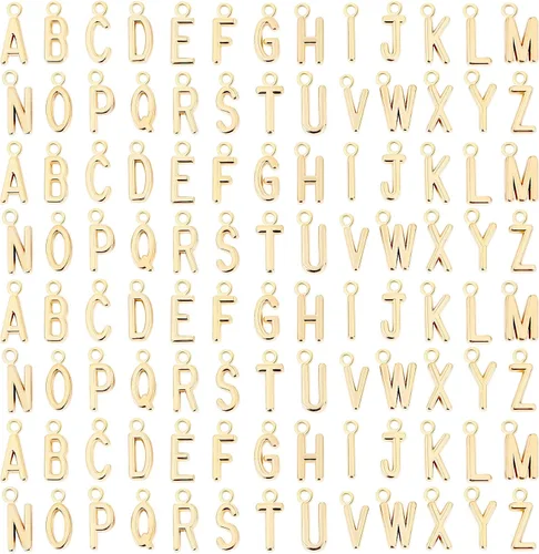 Vista 12 de SANNIX 156 piezas/6 juegos alfabeto ABC letras Charms Capital A-Z Charms DIY pulsera collar colgantes con 200 piezas abiertos Jump anillos