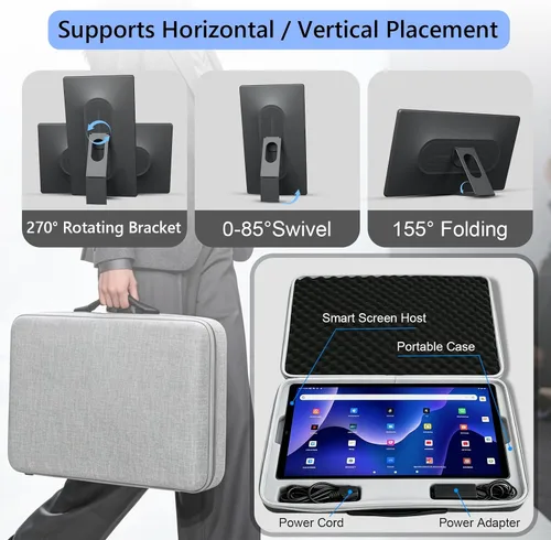 Vista 6 de OFD P02-Tableta de TV portátil de 21.5 pulgadas, pantalla táctil, monitor inteligente 1080P, Android 15,6+128GB ROM, TV portátil al aire libre