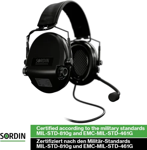 Vista 6 de Sordin MIL CC Slim Ear Muffs - Military Ear Defenders w/Leather Headband - Tactical Earmuffs