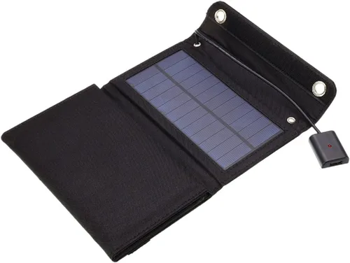 Vista 4 de Cargador de panel solar portátil de 25 W, salida de 15 W, 5 V, 1.5 A, 2 USB, cargador de panel solar plegable para computadoras portátiles