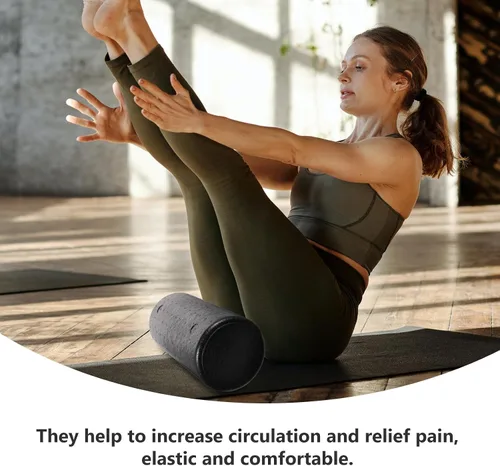 Vista 3 de Epp Solid Yoga Roller High-Density Muscle Massage Stick for Neck Back Leg Feet Deep Tissue Fitness Roller for Body Alignment and Spinal Stabilization