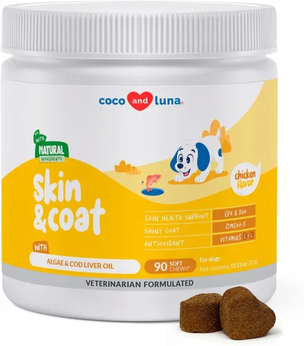 Vista 8 de Aceite de pescado Omega 3 para perros, 120 tabletas masticables - con Omega 3, 6 y 9, vitamina E para el desprendimiento de perros, picazón, piel