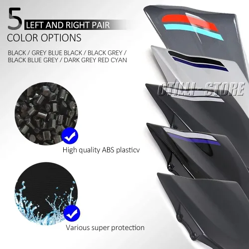Vista 3 de Nuevo ABS plástico motocicleta Accesorios panel lateral cubiertas decorativas para Yamaha MT09 MT-09 MT 09 mt 09 2021 2022 (negro)