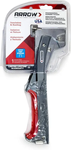 Vista 8 de Arrow HTX50 - Grapadora manual profesional para construcción y aislamiento, mango de agarre ergonómico, cargador de carga trasera de doble