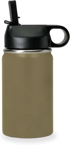 Vista 2 de LaserGram Botella de agua personalizada, cabeza de caballo 1, acero inoxidable de doble pared aislada al vacío con popote superior, regalo grabado