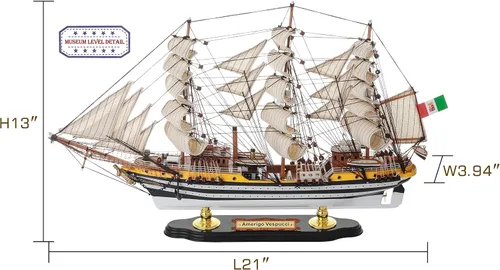 Vista 7 de SAILINGSTORY Modelo de Madera Nave Amerigo Vespucci 1/190 Escala Réplica