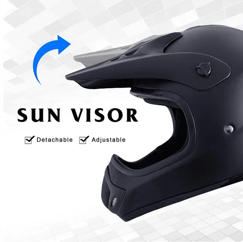 Vista 5 de KRN Casco todoterreno para adultos Casco ATV Aprobado por DOT- Casco de motocicleta motocross dirt bike KY-128