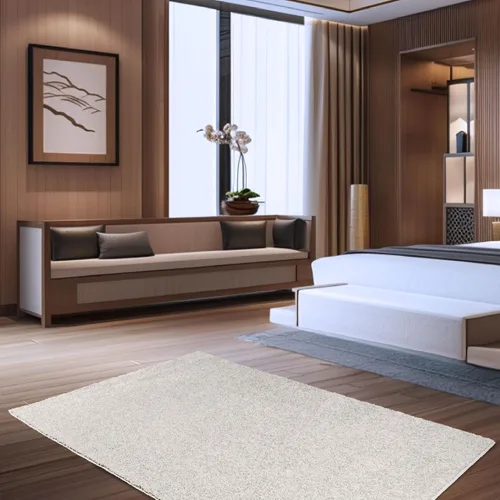 Vista 3 de Ambiant Alfombras de Área de Color Sólido Aptas para Mascotas Blanco Hueso - Rectángulo de 8' x 10', Interior, Resistente a las Manchas, Perfecta