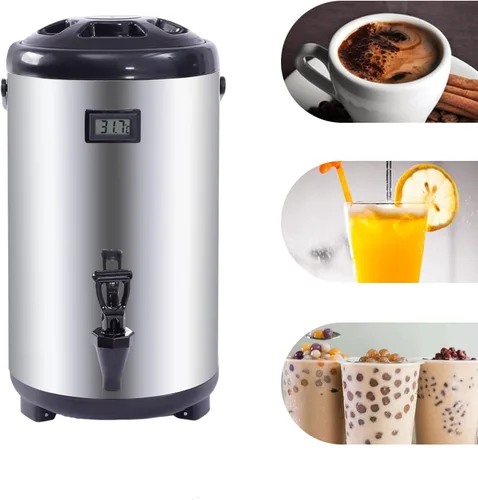 Vista 9 de Dispensador de bebidas aislado, dispensador térmico de bebidas frías y calientes de acero inoxidable de 12L/3.2 galones con espita, para té caliente