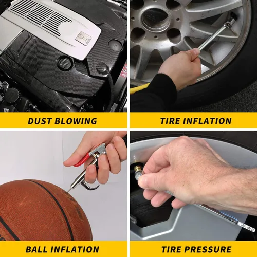 Vista 10 de Kit de accesorios para compresor de aire de 19 piezas con manguera híbrida de 3/8 pulgadas x 25 pies, accesorios de conexión rápida NPT de 1/4