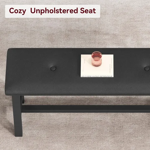 Vista 6 de IDEALHOUSE Juego de mesa de comedor para 4, mesa de cocina con 2 bancos tapizados, juego de mesa de comedor rectangular, juego de mesa de cocina