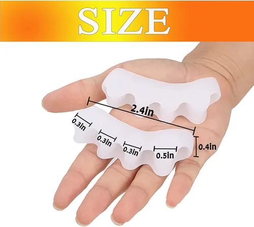 Vista 3 de 3 pares de separadores de dedos de gel para niños (de 3 a 6 años), corrector de juanetes de silicona para niños, enderezador de pies, estirador